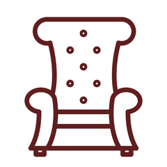 Fashionable Sofa Vector Line Maroon Icon Design