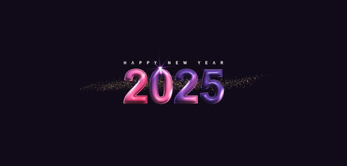 Celebrate the new year with vibrant purple and pink numbers for 2025