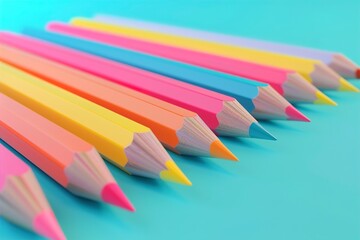 Fototapeta premium A Pencil of different color