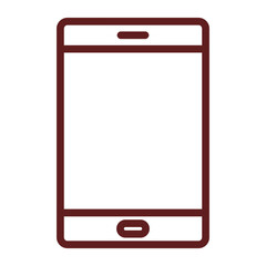 Mobile Vector Line Maroon Icon Design