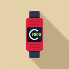 Fitness tracker showing steps walking icon, flat style illustration