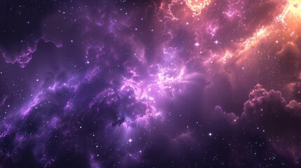 Fototapeta premium space background with purple nebula and stars