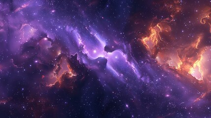 Obraz premium space background with purple nebula and stars
