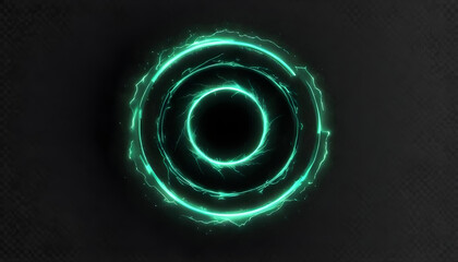 glowing electric green hologram circles lightning background 5