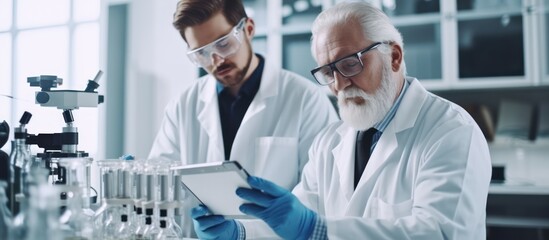 Fototapeta premium Senior Scientist Reviewing Lab Results