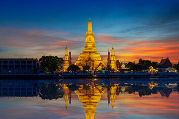 Wat Arun Ratchawararam Ratchawaramahawihan, Thailand,Wat Arun Ratchawararam Ratchawaramahawihan at sunset in bangkok Thailand. Landmark of Along the Chao Phraya River Thailand