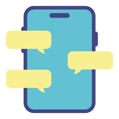 chatting on smartphone flat illustration