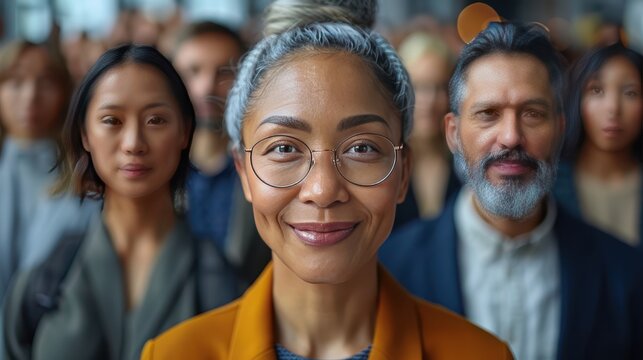 Diversity in Virtual Meeting: Multicultural Participants on Screen with Text Overlays in Simple Background - Powered by Adobe