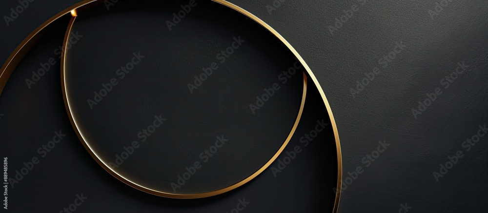 Poster half circle golden design on black backdrop with available copy space image.