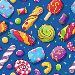 Whimsical Cartoon Candy and Sweets Delightfully Designed for Fun