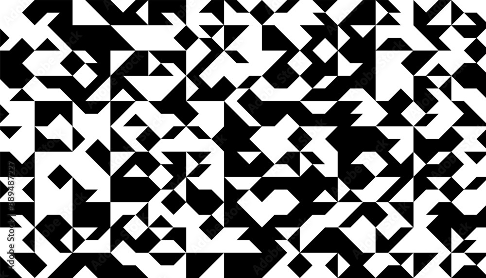 Aufkleber black and white abstract geometric pattern. for backgroud design and jersey printing. fully editable