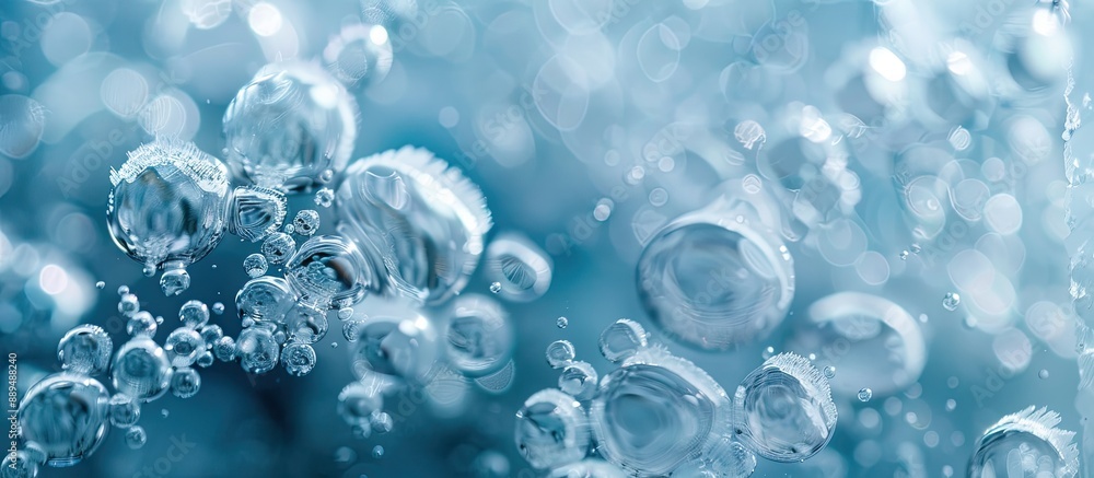 Aufkleber frozen air bubbles create a textured background in the ice, perfect for a copy space image.