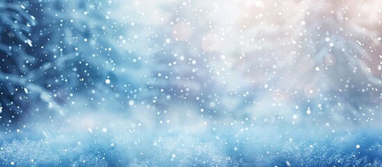 Obraz premium Snowy gradient texture winter background with copy space image.