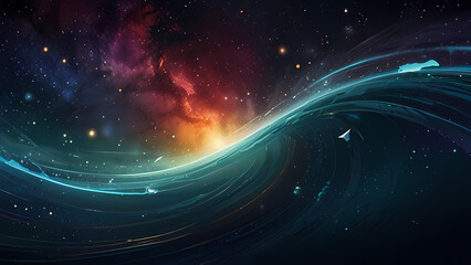 Obraz premium Illustrate an abstract background featuring echoing waves in a cosmic setting