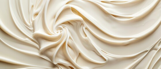 Obraz premium Close-up of swirls of smooth, creamy white frosting.