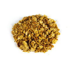 Almond Granola on White Background