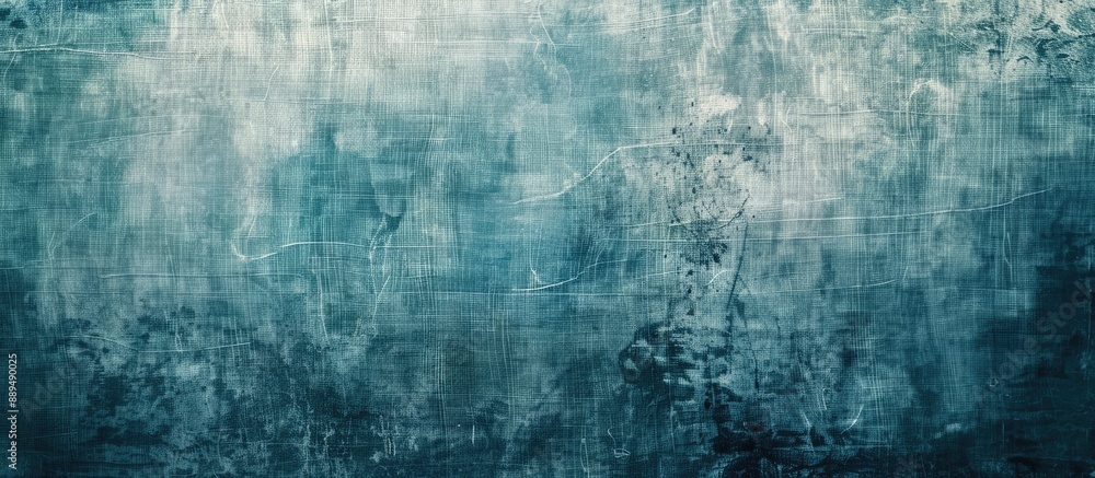 Poster grunge texture backdrop in shades of blue with a vintage artistic design, vignette effect, and room 