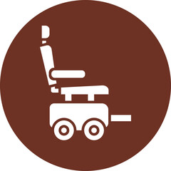 Automatic Wheelchair Glyph Brown Circle Icon