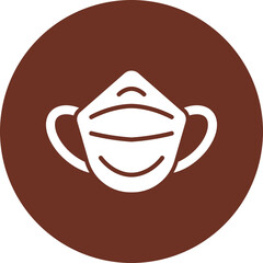 Face Mask Glyph Brown Circle Icon