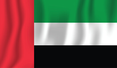Realistic United Arab Emirates (UAE)  national flag perfect color, scale, and proportion. 