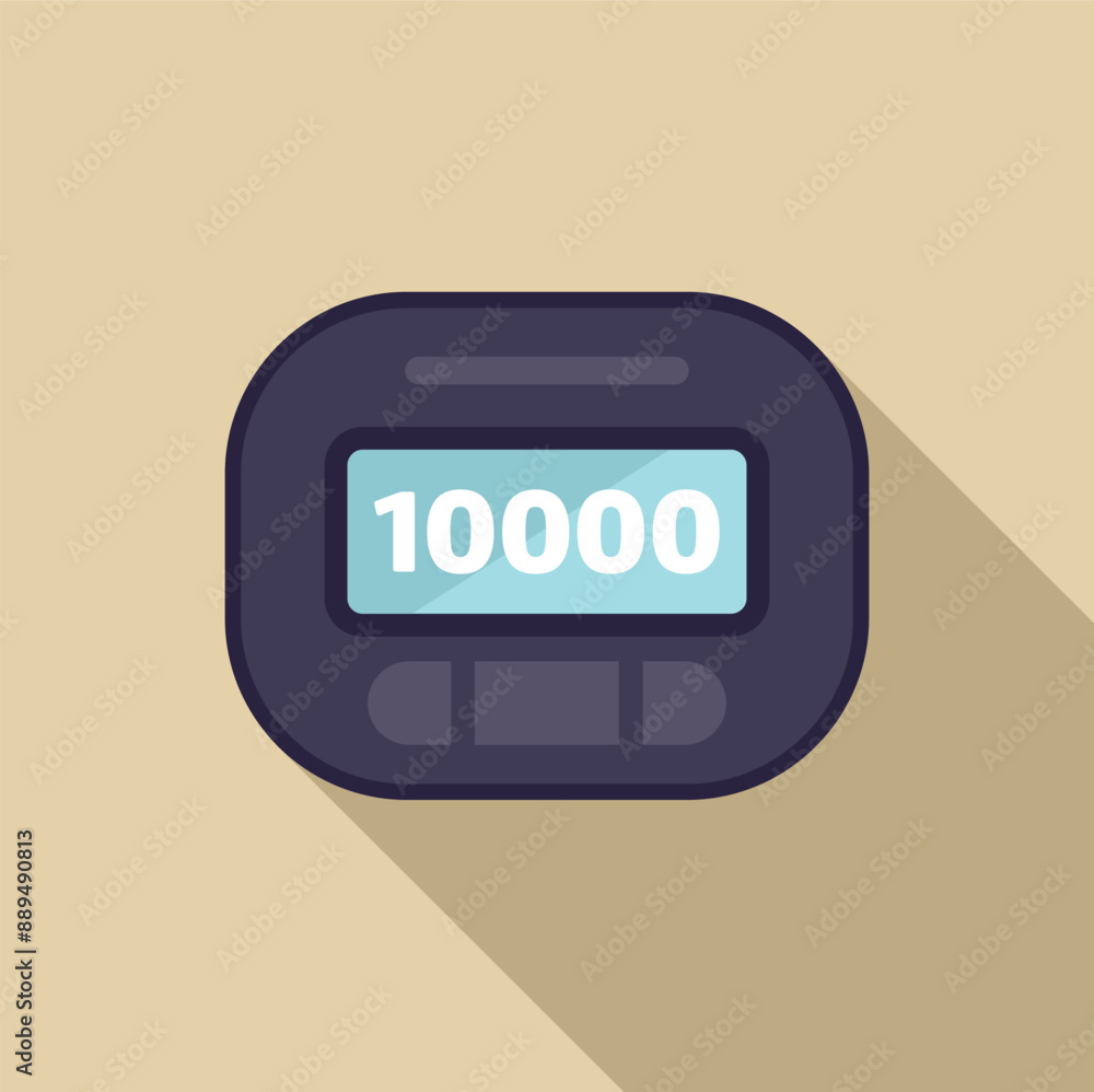 Poster electronic queue management system showing number 10000 on display, waiting for turn, service indust