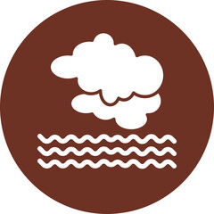 Mist Glyph Brown Circle Icon