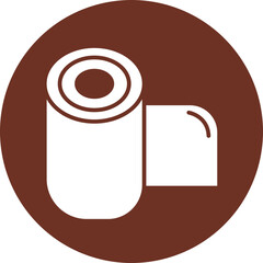 Rool On Glyph Brown Circle Icon