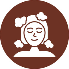Hair Wash Glyph Brown Circle Icon