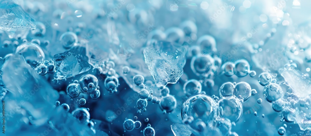 Poster frozen air bubbles create a textured background in the ice, perfect for a copy space image.