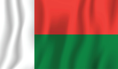 Realistic Madagascar national flag perfect color, scale, and proportion.