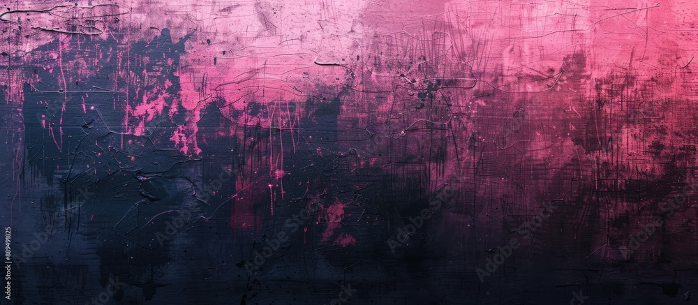 Poster navy dark wall background with a grunge pink color texture and art rough stylized elements, suitable