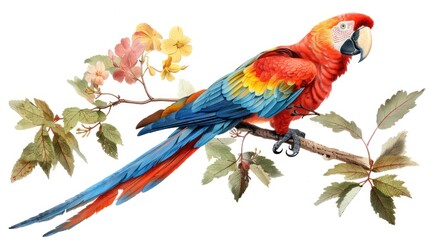 Obraz premium macaw parrot white background