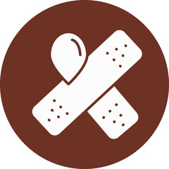 Bandage Glyph Brown Circle Icon