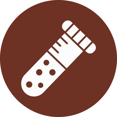 Test Tube Glyph Brown Circle Icon