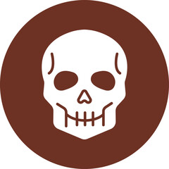 Fototapeta premium Skull Glyph Brown Circle Icon