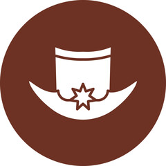 Hat Glyph Brown Circle Icon