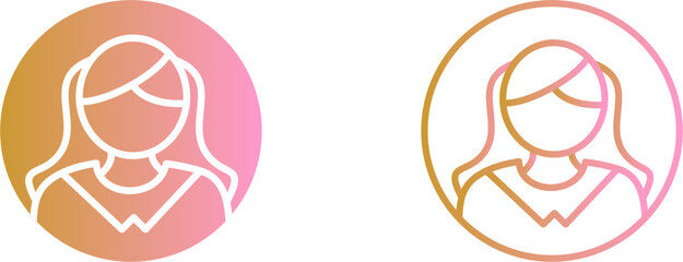 Female Profile Vector Icon
