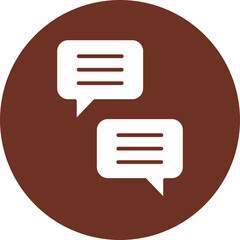 Chatting Glyph Brown Circle Icon