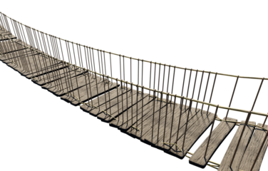 Rope bridge isolated on transparent background