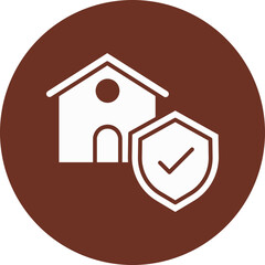 Property Insurance Glyph Brown Circle Icon