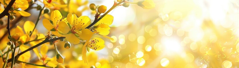 Fototapeta premium A yellow flower with a blue background. The flower is the main focus of the image