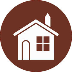 House Glyph Brown Circle Icon