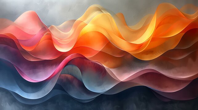 Layers of transparent shapes overlapping to create a complex and dynamic abstract composition