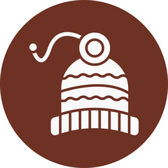 Knit hat Glyph Brown Circle Icon