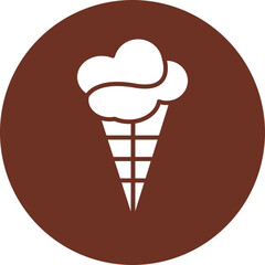 Ice cream Glyph Brown Circle Icon