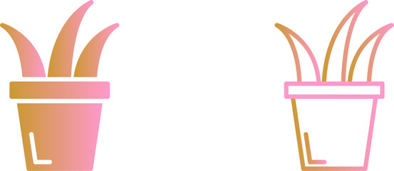 Grass Pot Vector Icon