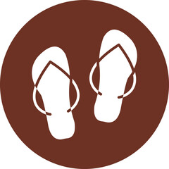Slippers Glyph Brown Circle Icon