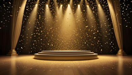 golden confetti a festive stage a light 2