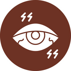 Painful Eye Glyph Brown Circle Icon