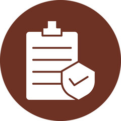 Verification Glyph Brown Circle Icon